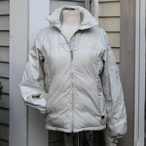 Woolrich Stone Silver Fleece Lined Insulated Puffer Jacket Sz SMALL